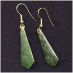 Large Jade Carved Earrings